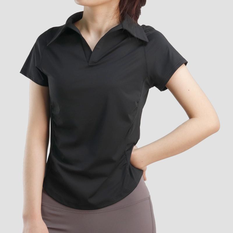 

Yoga Clothes, Women s Tight Running Clothes, Women s Summer Sports T-shirt, Fitness Short Sleeved Women s Stretch Sports Quick Drying Women s T-shirt S чорний