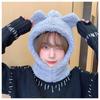 Cute Bear Ears Beanies Women Winter Head Hood Scarf Hat Cap Thicken Cozy Warm Bonnet Female Lamb Balaclava Riding Bobble Hat