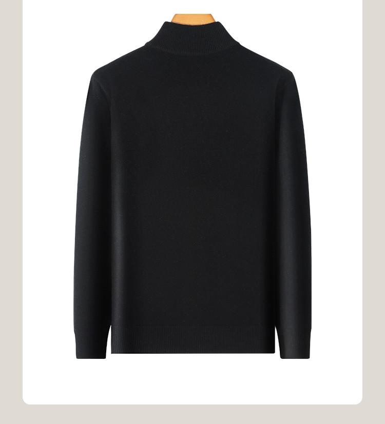[100% Sheep Wool] Old Money Style Jacquard Knitted Sweater Men's Autumn Fashion Casual Wool Cardigan Coat