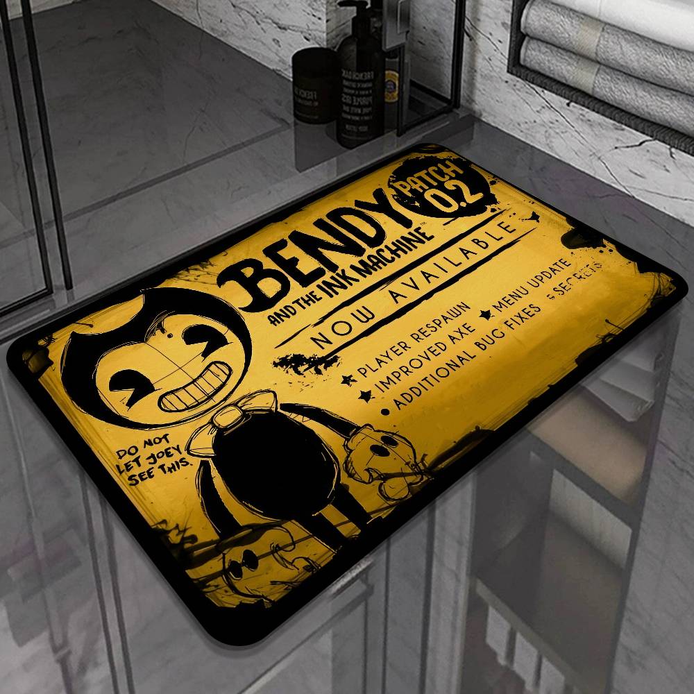 

Нескользящий моющийся коврик для двери Bendy And The Ink Machine для гостиной, кухни, зоны дивана и стульев, ковер 50x80 cm