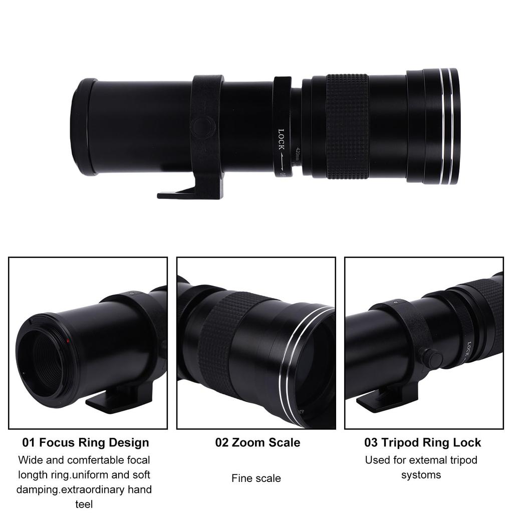 Acogedor Telephoto Manual Focus Zoom Lens for and D3100 420-800mm Lens, F8.3-16 D500, D610, D7200, D7000, D3500, D3400, D3300, D3200,