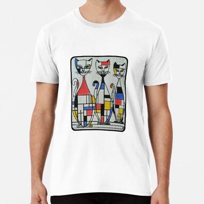 Mid Century Mondrian Cats  S To 5XL Made In the AU/USA T-Shirt