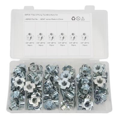 80Pcs Four Claw Nut Strong Durable Rust Prevention Carbon Steel 3 8in Nuts for Furniture Cabinet Door Connection