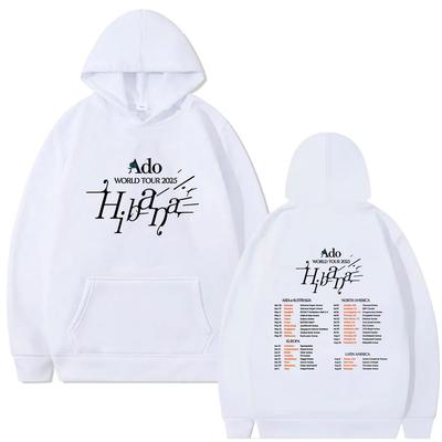 Felpa con Cappuccio Ado World Tour Hibana Stampa Fronte/Retro Uomo Donna Moda Stile Giapponese Tuta con Cappuccio Maschile Vintage