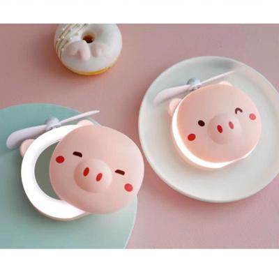 Animal Cute  Mirror Flexible Makeup Mirror  Mirrors LED Lighted Vanity Mirror Portable Dressing Table Cosmetic With Fan Pink Mirrors USB Mirror