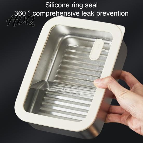 Heavy Duty Metal Storage Tins 304 Stainless Steel Food Containers with Glass Lids Leakproof Bento Lunch Box Leak Proof Kitchen Organizers Set,