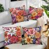 1/4pcs Floral Patterned Pillowcases for Cozy Decor Sofa Cushion Cover Home Bedroom Room Decoration