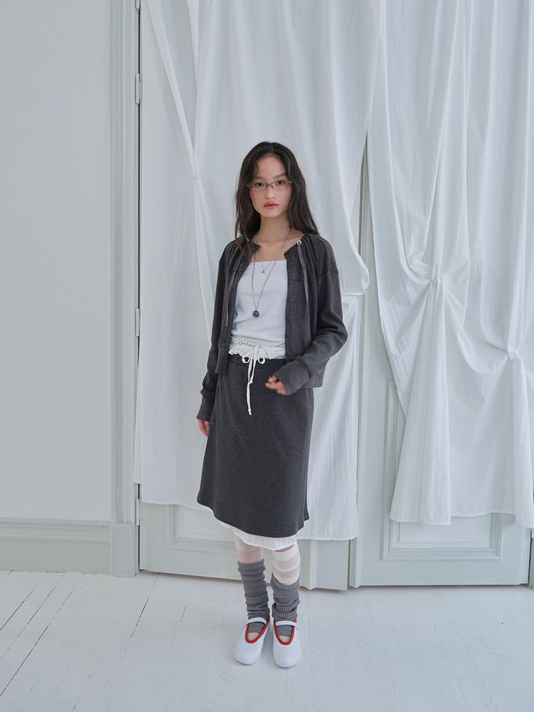 Mueum Double Layer Skirts (Charcoal)