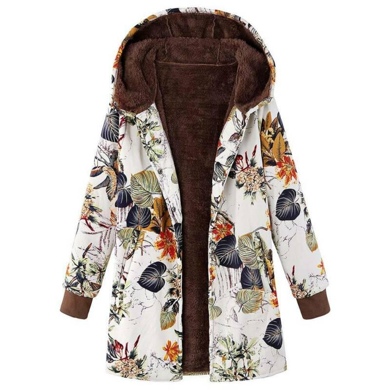 Plus Size Flower Prints Women Spring Long Sleeve Coat