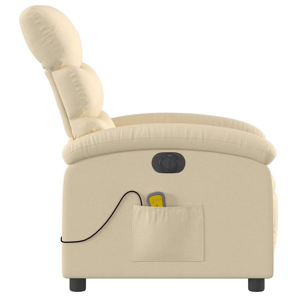 Electric Massage Chair Cream Fabric