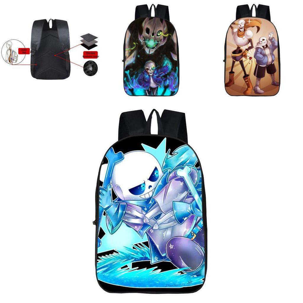 Stylish Black Undertale Sans School Bookbag Featuring Smooth Zipper And Easy-to-clean Material