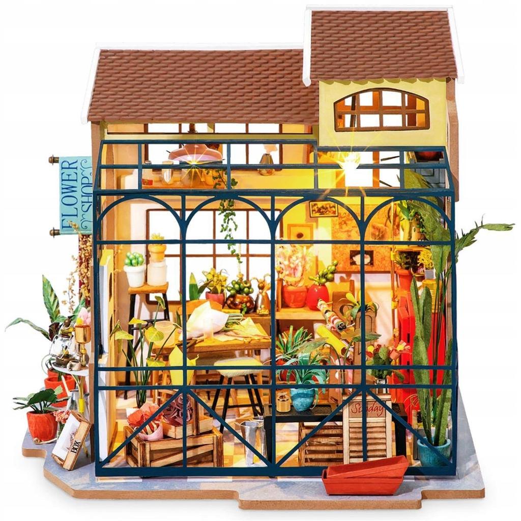 Emily's Floraria 3D Puzzle DIY House Model 206 Pieces Wooden Assembly Toy Creative Gift