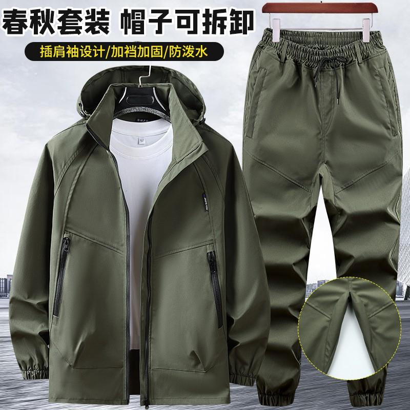 Mens Tactical Workwear Set Camo Cargo Suit Hiking Outdoor Durable Work Clothes