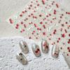 1 Sheet Chic Self Adhesive Manicure Decal Lovely Red Fruit Strawberry Bowknot 5D Nail Art Stickers Diy Accessories