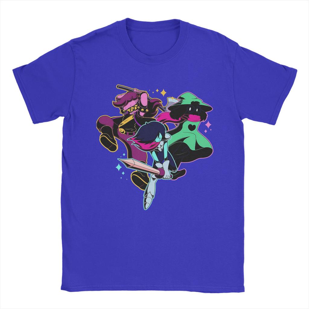 Game Deltarune Kris Ralsei Susie Men's T Shirts  Casual Tee Shirt Short Sleeve Crewneck T-Shirts 100% Cotton Classic Tops