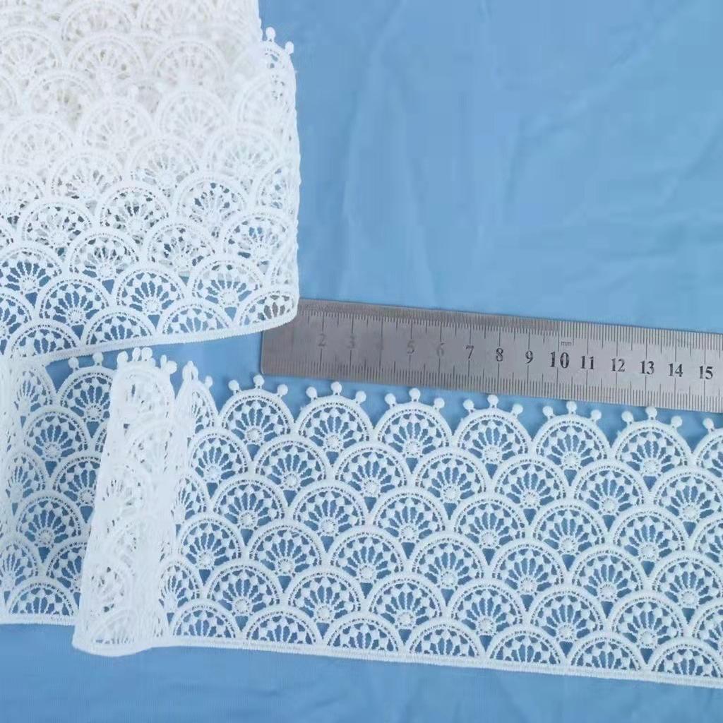 Unilateral Milk Silk Water-Soluble Embroidery Lace Barcode, White Hollow Barcode Clothing Curtain Lace Accessories