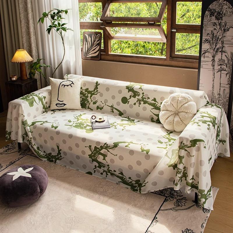 Chińskie Malarstwo Tuszem Wiatr Jedwab Lodowy Ręcznik na Sofę Letni Pokrowiec na Sofę Pokrowiec Przeciwkurzowy Poduszka na Siedzisko na Lato Jednoczęściowa Tkanina Pokrowca na Sofę