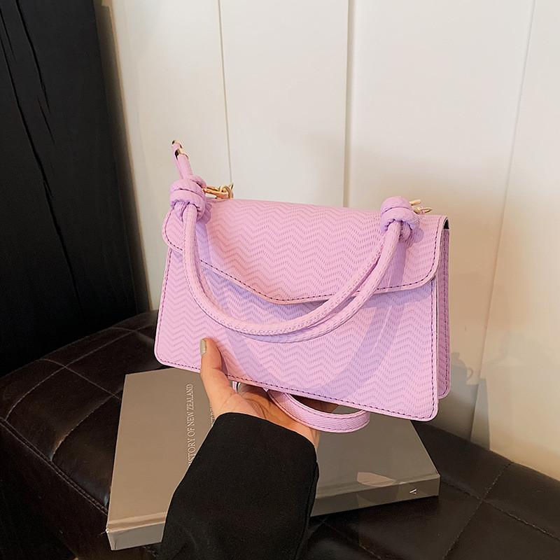 Stylish Retro Chic Small Shoulder Bag For Women In Black Purple White Pink Brown Colors