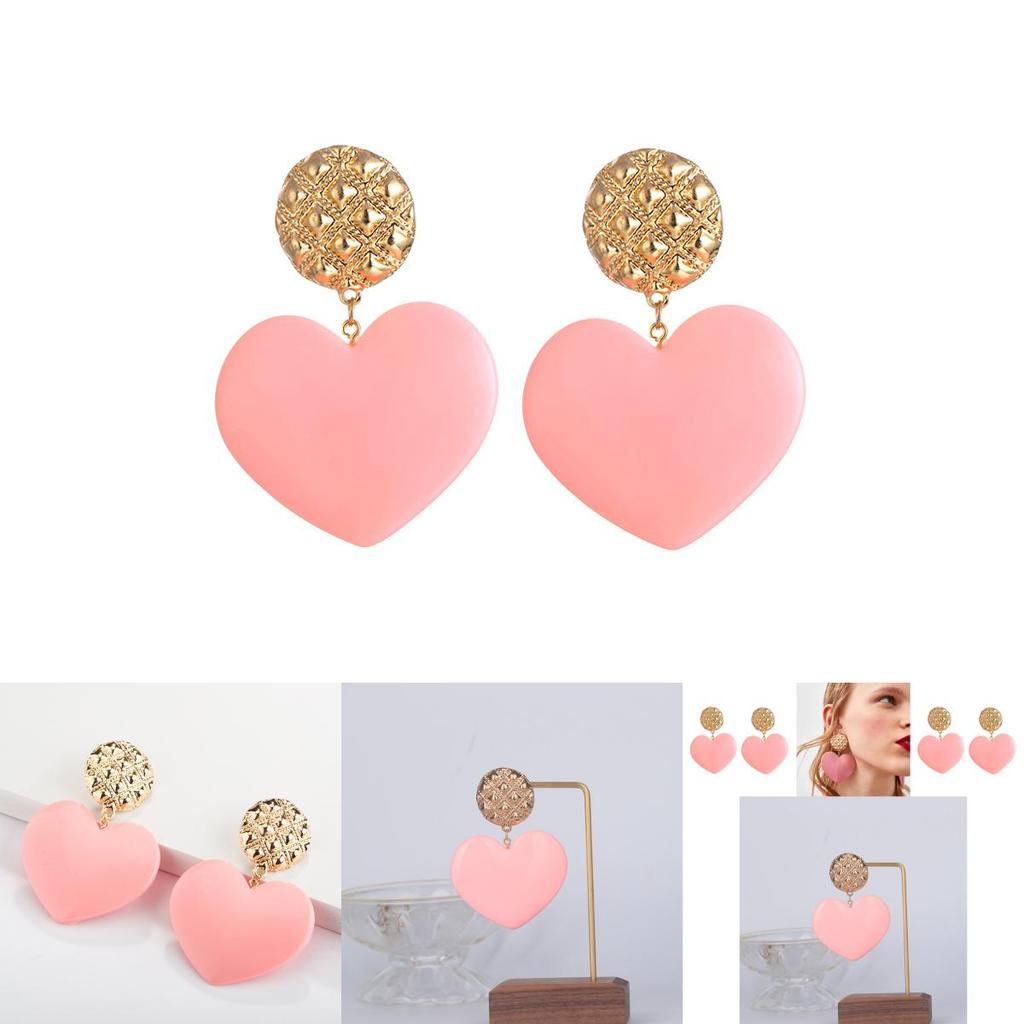 Trendy Alloy Candy Heart Earrings For Women Autumn 2021 Fashionable Jewelry