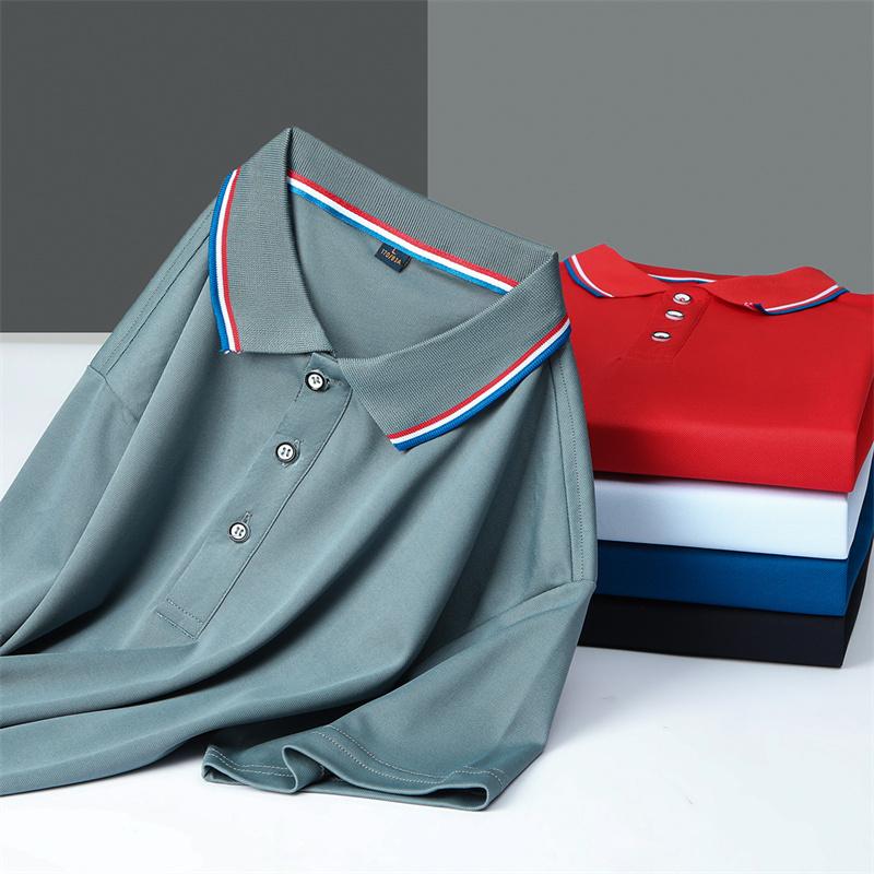 Men's Casual Solid Color Short Sleeved Polo Shirt Summer Fashionable Comfortable Versatile