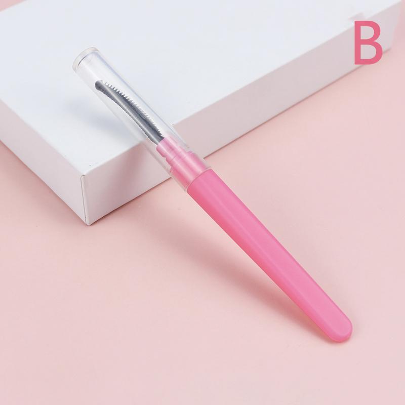 1Pcs Portable Short Spiral Eyebrow Brush With Transparent Dust Cover Eyelash Comb Lip Brush Eyebrow Extension Makeup Tool