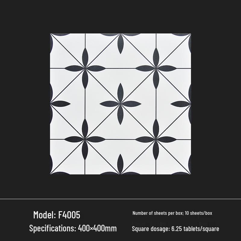 400x400 Zelená francouzská retro dlaždice s malým květinovým vzorem pro kuchyň, koupelnu, balkon a podlahu