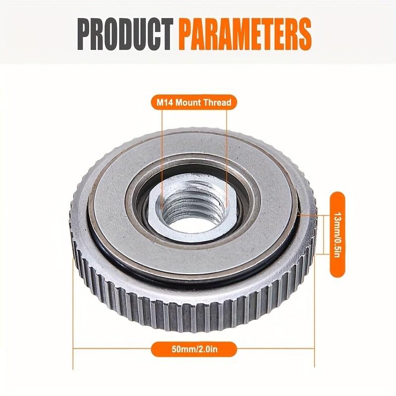 

M14 Quick-Release Lock Nut for Angle Grinder – Self-Locking Disc Clamp, #45 Steel