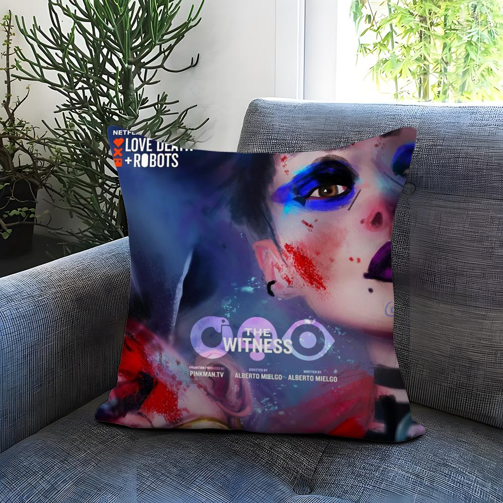 Love Death & Robots Cushion Cover Comfortable Reversible Pillow Cover Ideal for Car Sofa Bedroom & Beyond