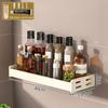 Modern White Aluminum Alloy Wallmounted Spice Rack With Multifunctional Storage For Kitchen Organization