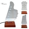 Light-up Guitar Pick Holder Acrylic Pick Holder with Wooden Base Electric Guitar Headstock Shape Pick Holder for Multiple Picks Storage And Display