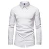Heren overhemd met lange mouwen geborduurd knoop trouwfeest gentleman casual overhemd