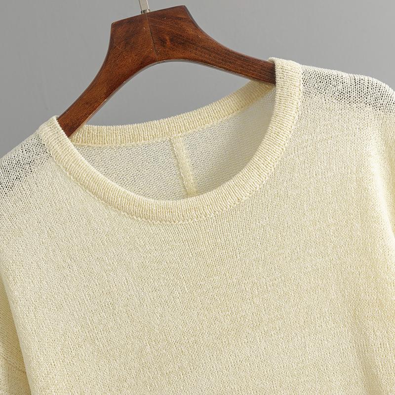 Women's Autumn Winter Knitted Pullover Sweater O-neck Full Sleeve Loose Knitwear Top Solid Color