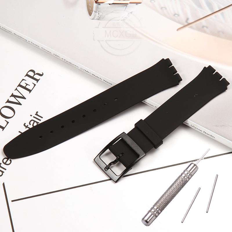 Silikonový řemínek pro Swatch SFS103 SFV107 SFN120 SFK397 SFK360 SFK361 Pásek na hodinky 16mm Dámský náramek Vodotěsné doplňky k hodinkám