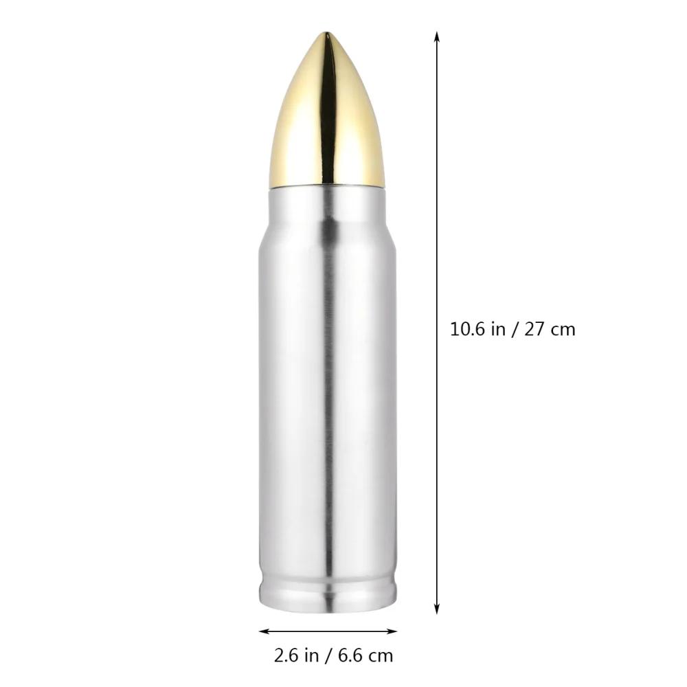 

Креативный термос-пуля из нержавеющей стали 304, спортивная бутылка для воды для улицы, военная вакуумная колба с двойными стенками, термальный чайник 500ml