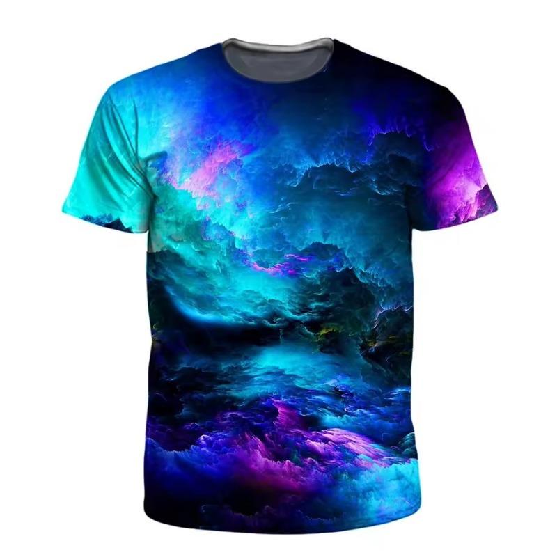 Men's T-Shirts 3D Print Colorful Pattern Round Neck T-Shirts Casual Men Tops Oversized Fashion Tees Clothing