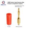 Audio Speaker Screw Banana Gold Plate Plugs Connectors Mini 2MM Banana Plug For Banana Socket