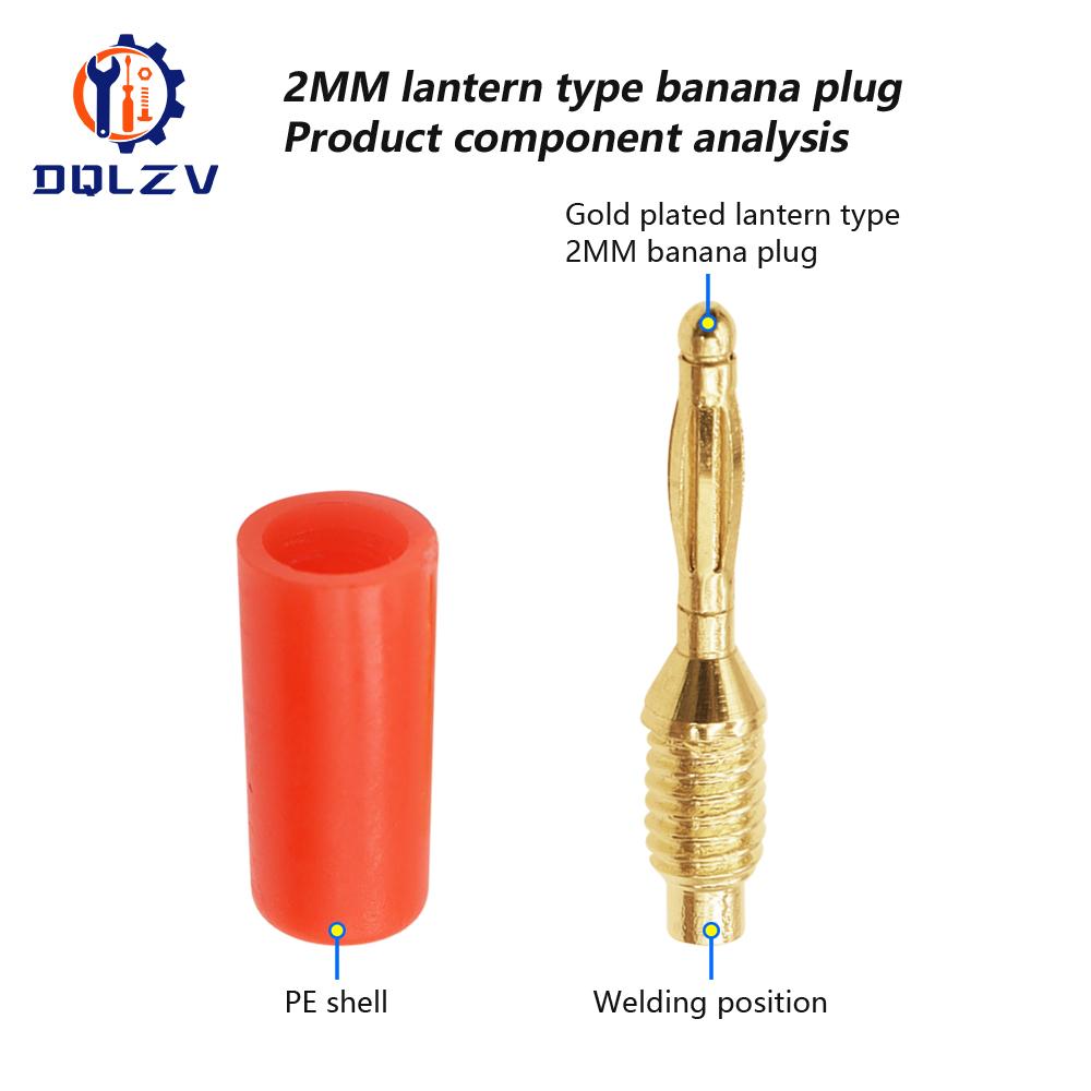 Audio Speaker Screw Banana Gold Plate Plugs Connectors Mini 2MM Banana Plug For Banana Socket