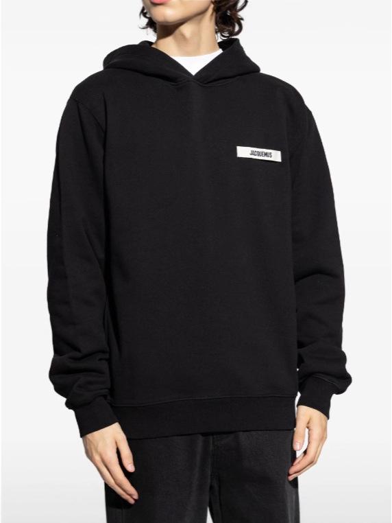 Men's Autumn Logo Embroidered Hooded Sweatshirt - Casual Loose Fit Pullover