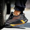Men's Safety Shoes Work Safety Shoes Breathable Anti-Puncture Protective Shoes Lightweight Sneakers Lace-up Indestructible Boots