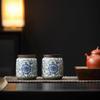 Creative Blue and White Porcelain Sealed Tea Canister Bamboo Lid Vintage Ceramic Coffee Bean Candy Storage Jar Food Container