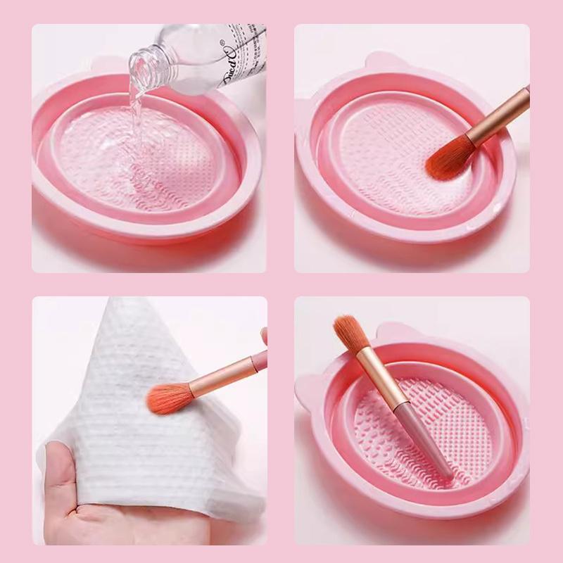 Face Cleansing Brush Set Silicone Face Wash Brush Makeup Brush Cleaning Bowl Beauty Sponge Blackhead Shovel Facial Cleaner Tools