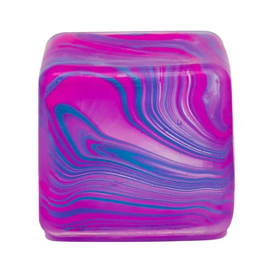 Squeeze Toy Slow Rise Fidgets Cube with Glitter Flow Patterns Stress Relief Sensory Toy for Kids Adults Fun Desk Decoration