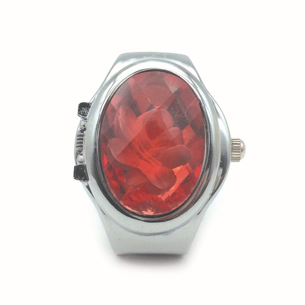 

3D Квітка Відкидний Перстень Цифровий Годинник - Популярний Стиль, 5 Кольорів, Модель J-122, Вишуканий Дизайн One Size червоний