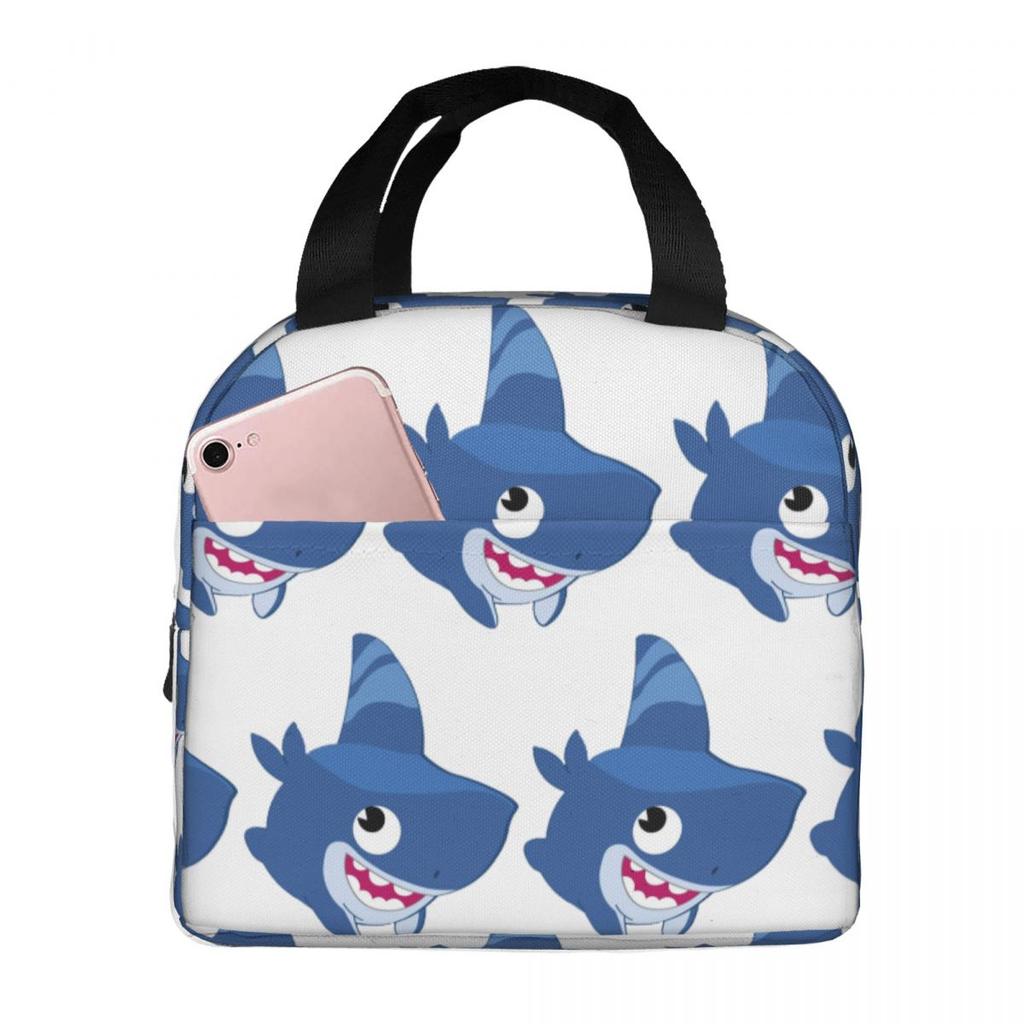 Funny Shark Dog Insulated Lunch Bag for Women Children Portable Food Boxes Thermal Lunch Box Tote
