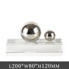 Edelstahl Silber Kugel Schreibtischornamente Rechteckige Acryl Kugel Ornamente Büro Haus Dekoration Wohnzimmer Zubehör