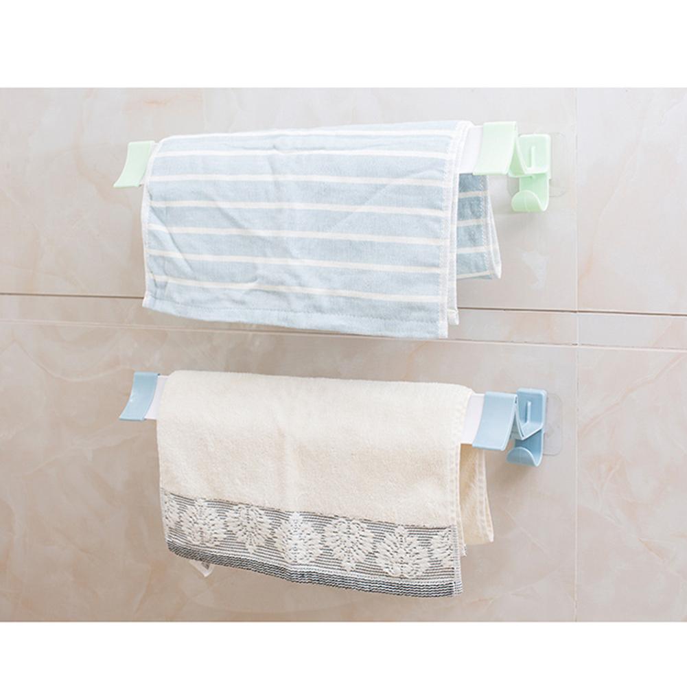 Nail-free Bathroom Towel Rack Traceless Storage Shelf Bath Towel Hanger Tower Bar Decoration