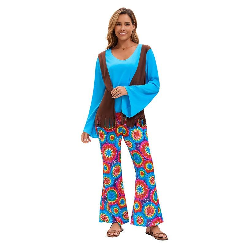 Country singer hip hop singer retro horn trousers couple outfit men and women