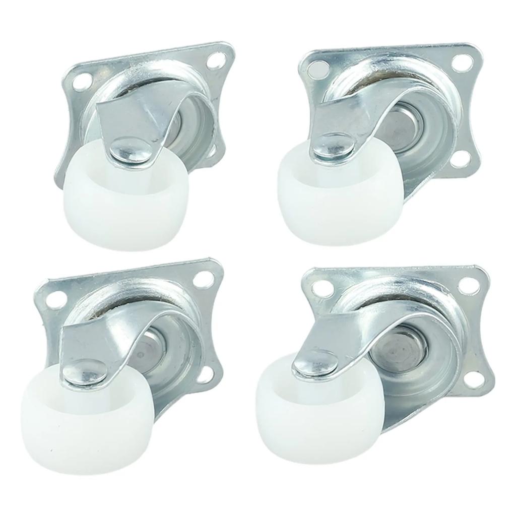 Parts Swivel Casters Homes White/silver With Rubber 4/12pcs Bearing Wheels Mount Ball Material Handling High Quality