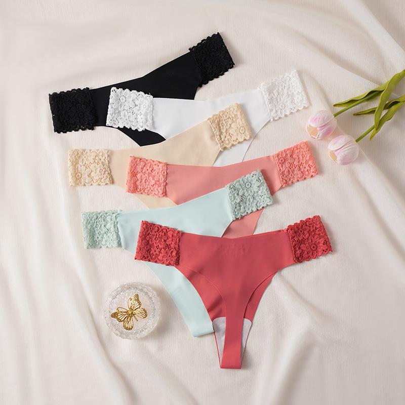 Women's Summer Slim New Sexy Lace Traceless Breathable One Piece Low Rise Panties