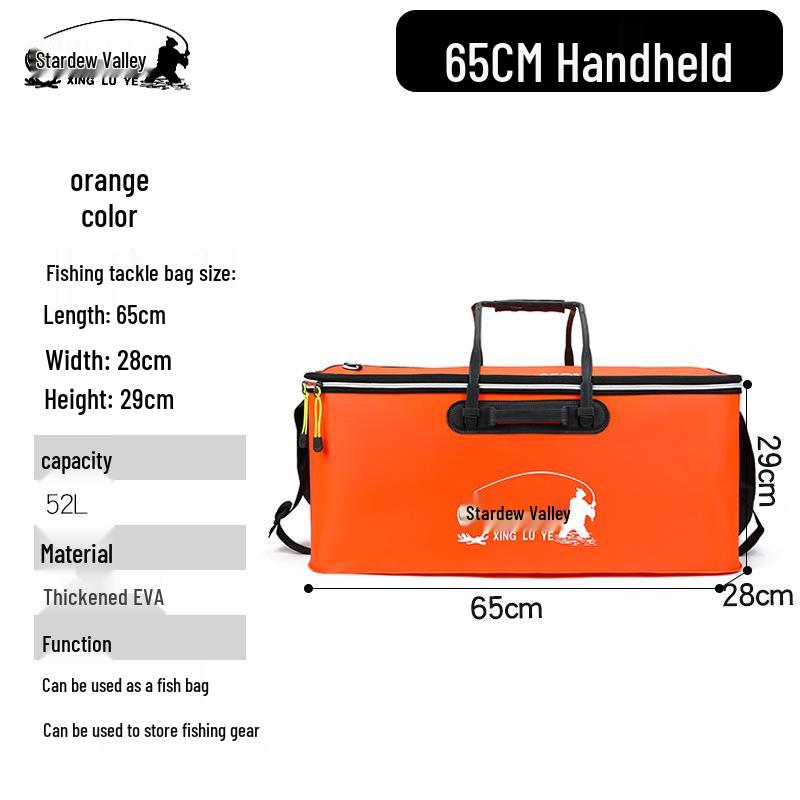 Foldable EVA Fishing Bucket - Portable, Thick, Live Fish Box with Shoulder Strap